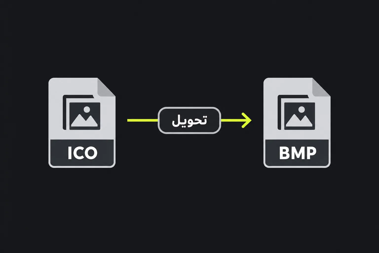 رسم توضيحي: يُحوَّل ملف ICO إلى ملف BMP