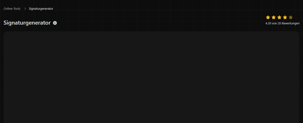Das Tool Signaturgenerator auf digily.link mit seinem Eingabeformular