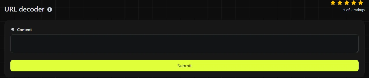 The URL decoder tool on digily.link, showing its input form