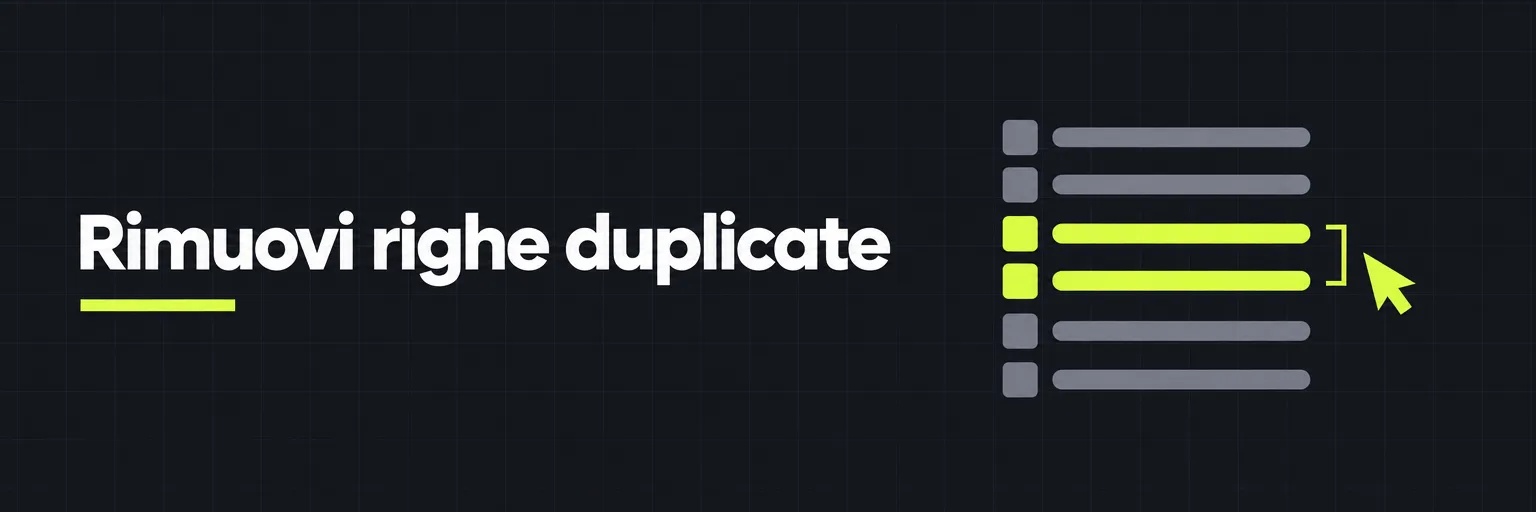 Rimuovi righe duplicate