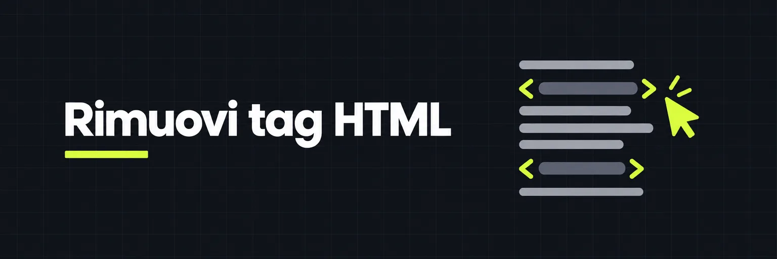 Rimuovi tag HTML