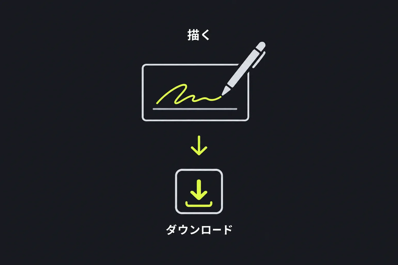 図解:署名を描いてダウンロードする