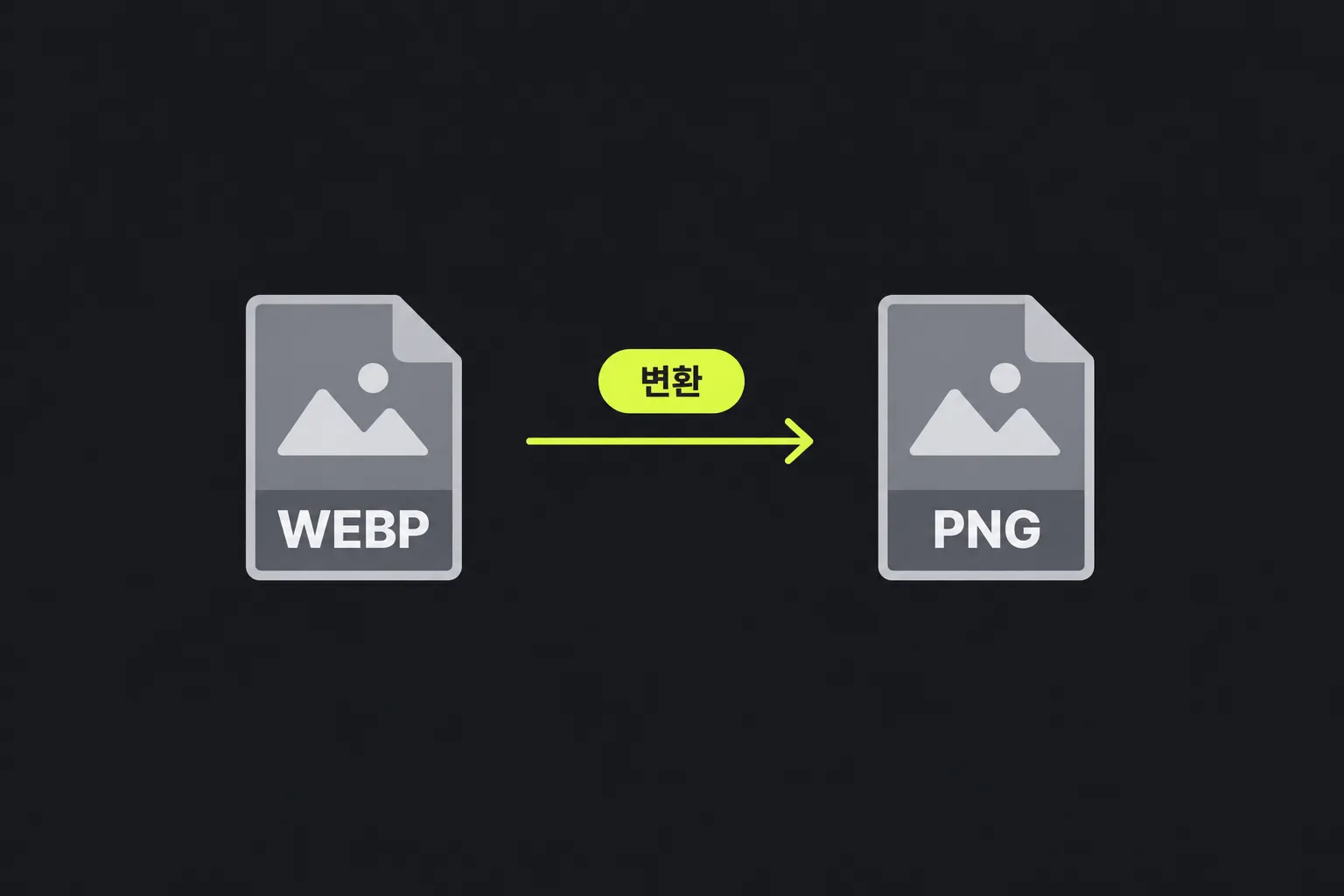 도식: WEBP 파일이 PNG 파일로 변환된다