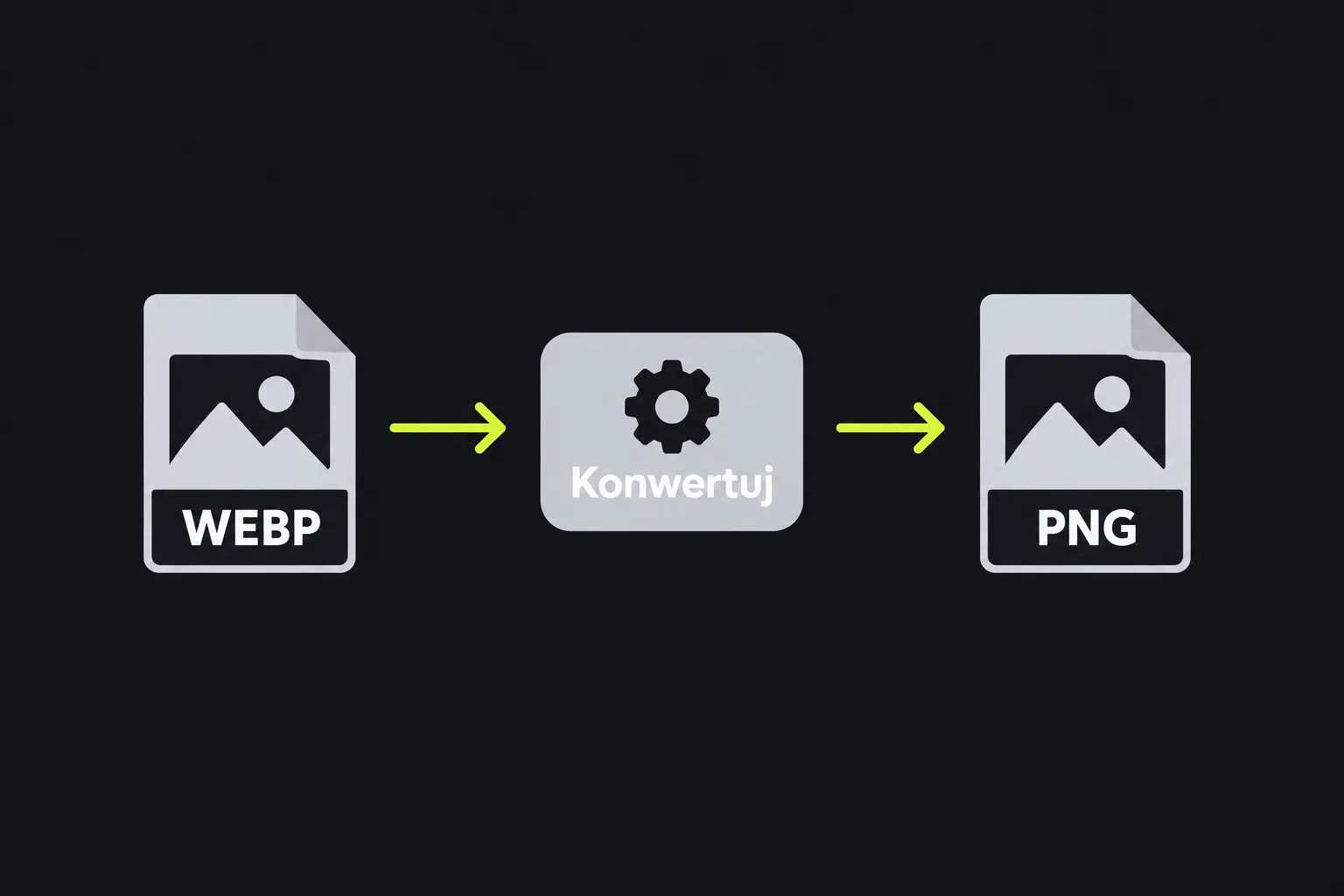 Schemat: plik WEBP jest konwertowany na plik PNG