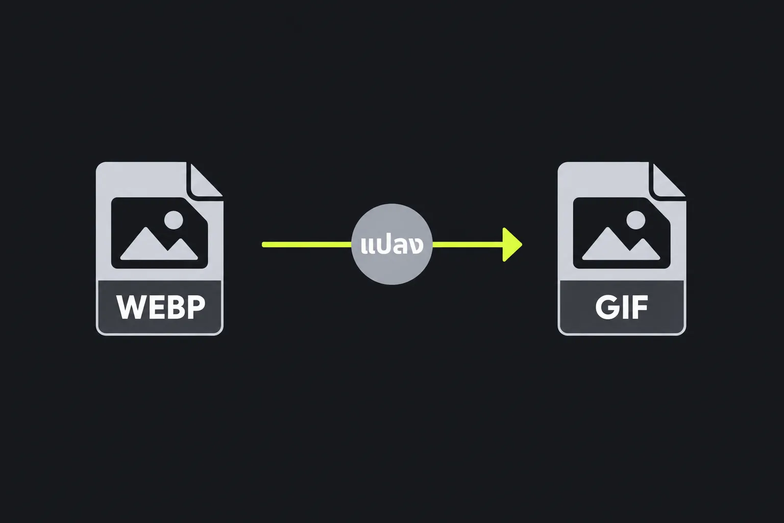 แผนภาพ: ไฟล์ WEBP ถูกแปลงเป็นไฟล์ GIF