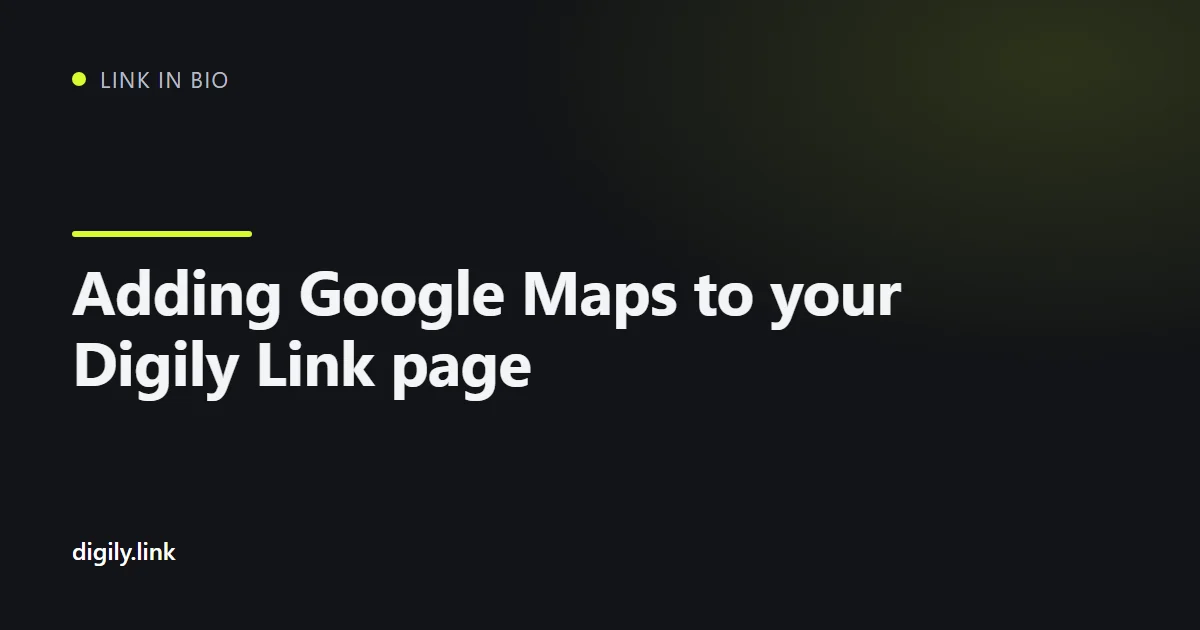 A bio link page with an embedded Google Map and a directions button