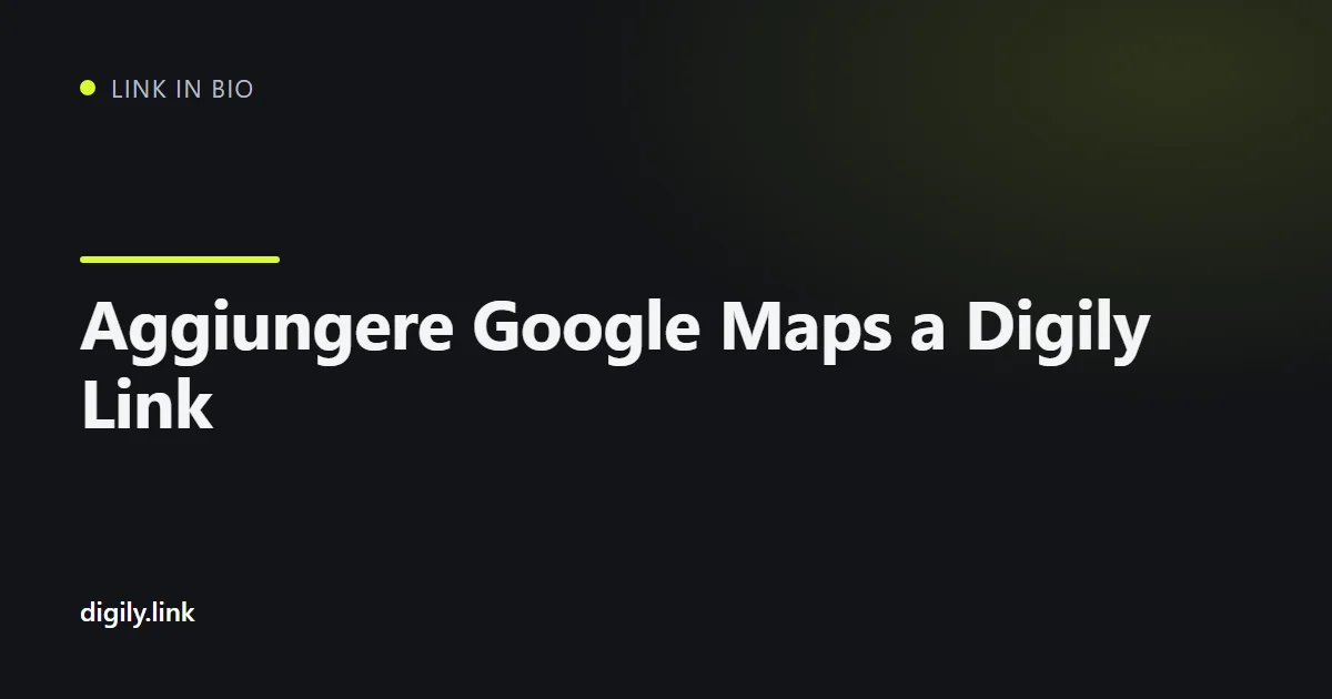 Pagina di link in bio con Google Maps e pulsante per le indicazioni