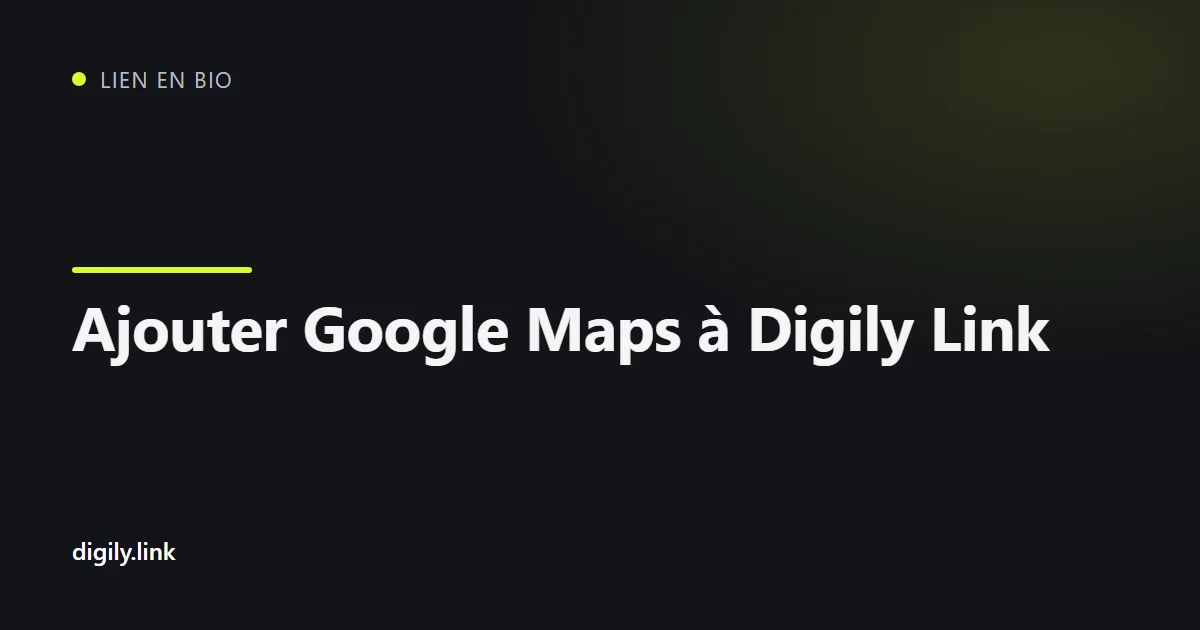 Page de lien en bio avec une carte Google Maps et un bouton d'itinéraire
