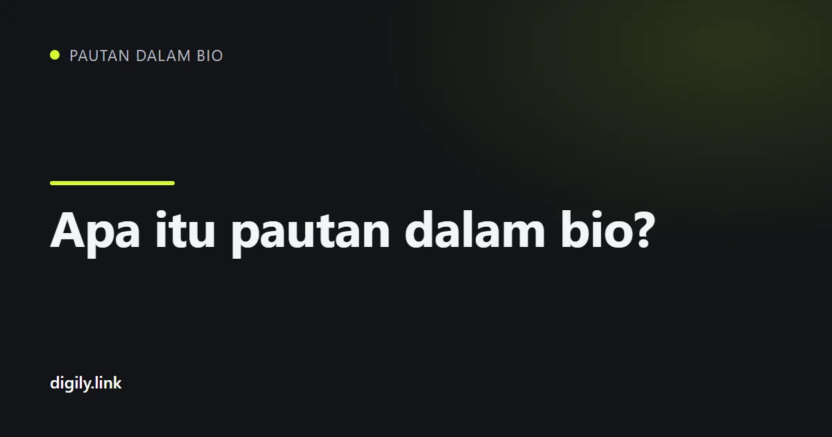 Telefon memaparkan halaman pautan dalam bio dengan beberapa butang berlabel jelas