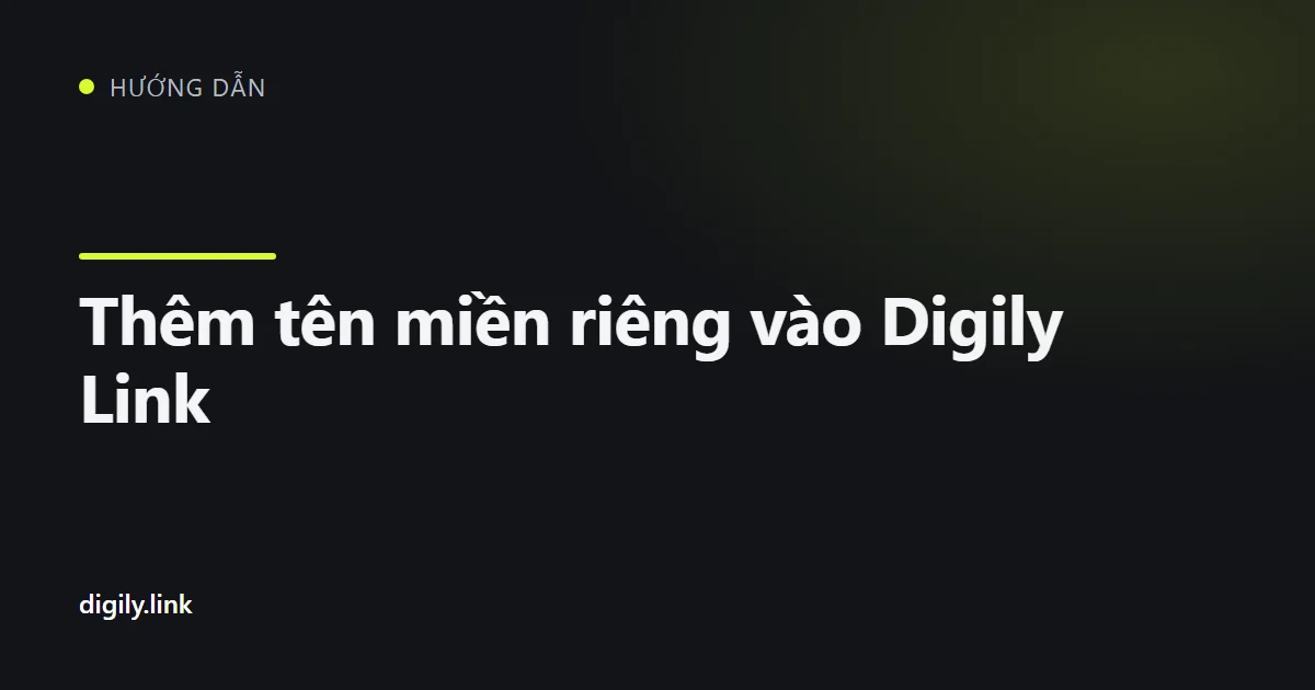 Màn hình kết nối tên miền riêng trong bảng điều khiển Digily Link