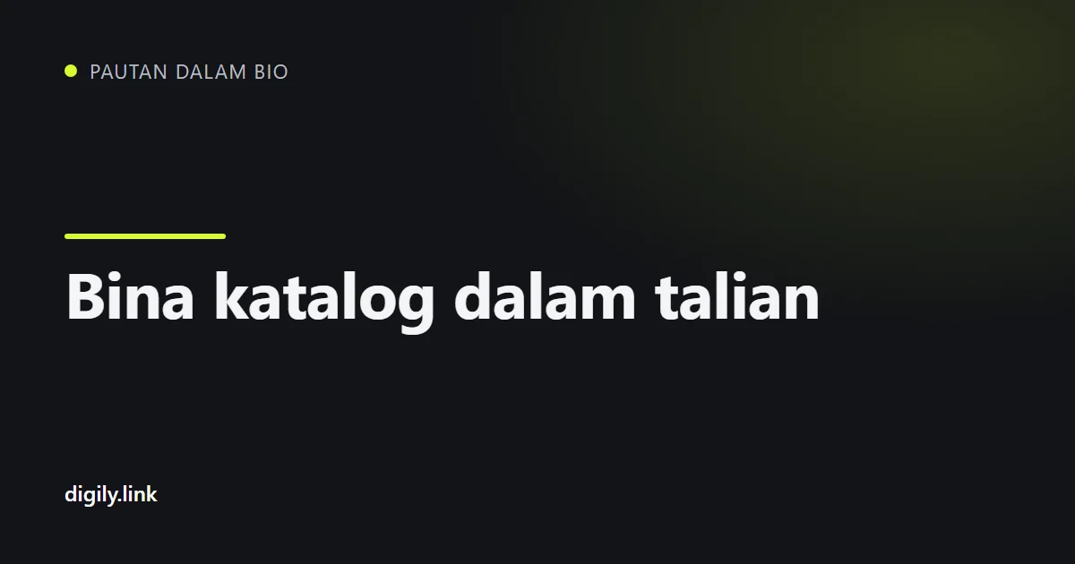 Katalog produk disusun sebagai halaman pautan dalam bio pada telefon