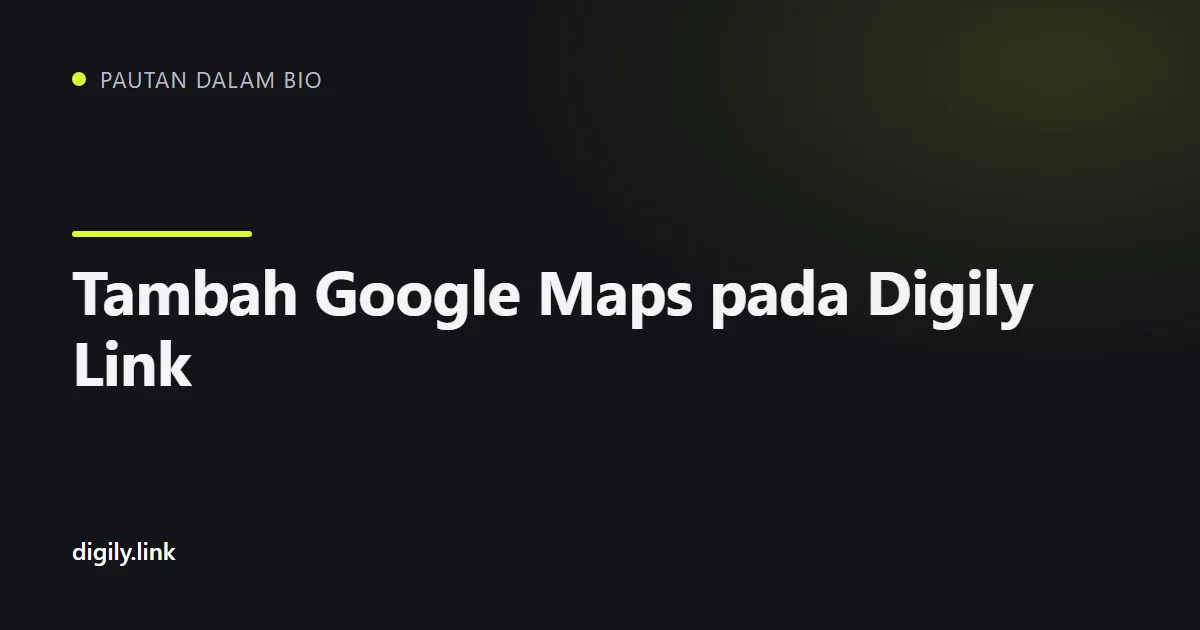 Halaman pautan dalam bio dengan Google Map terbenam dan butang arah