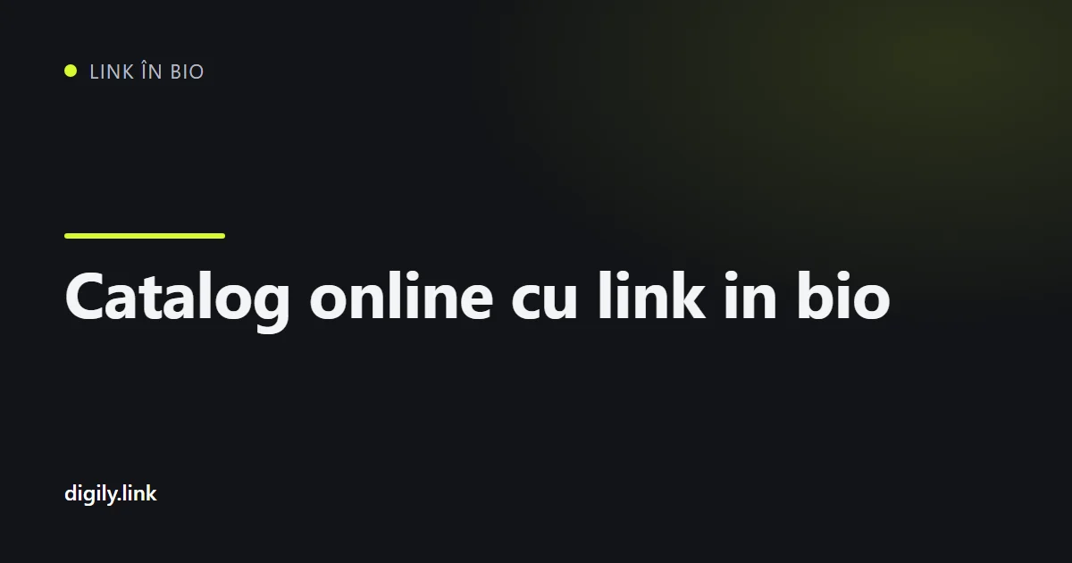 Catalog de produse afișat ca pagină de link in bio pe telefon