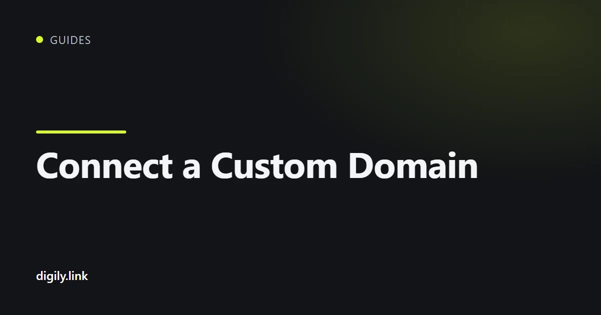 DNS records table for connecting a domain to Digily Link