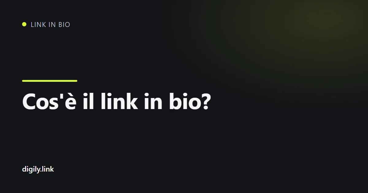 Uno smartphone mostra una pagina di link in bio con alcuni pulsanti ben etichettati