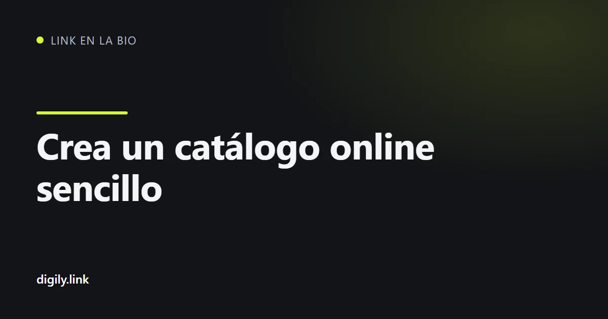 Catálogo de productos presentado como página de bio link en un móvil