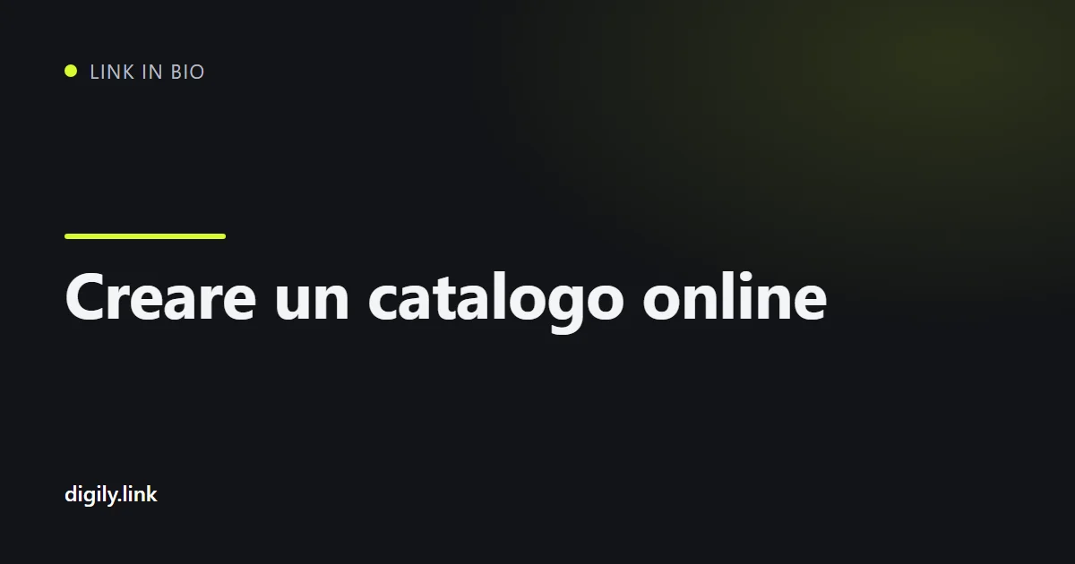 Catalogo prodotti organizzato come pagina di link in bio su uno smartphone