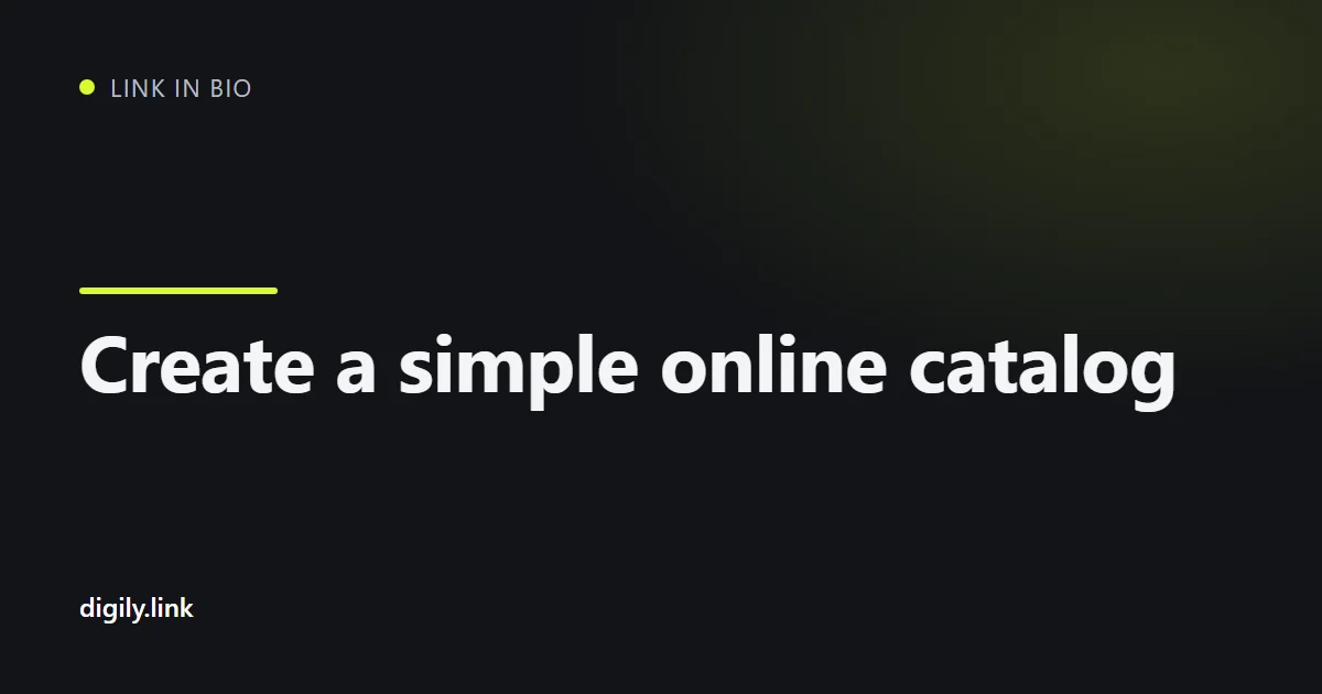 A product catalog displayed as a bio link page on a phone