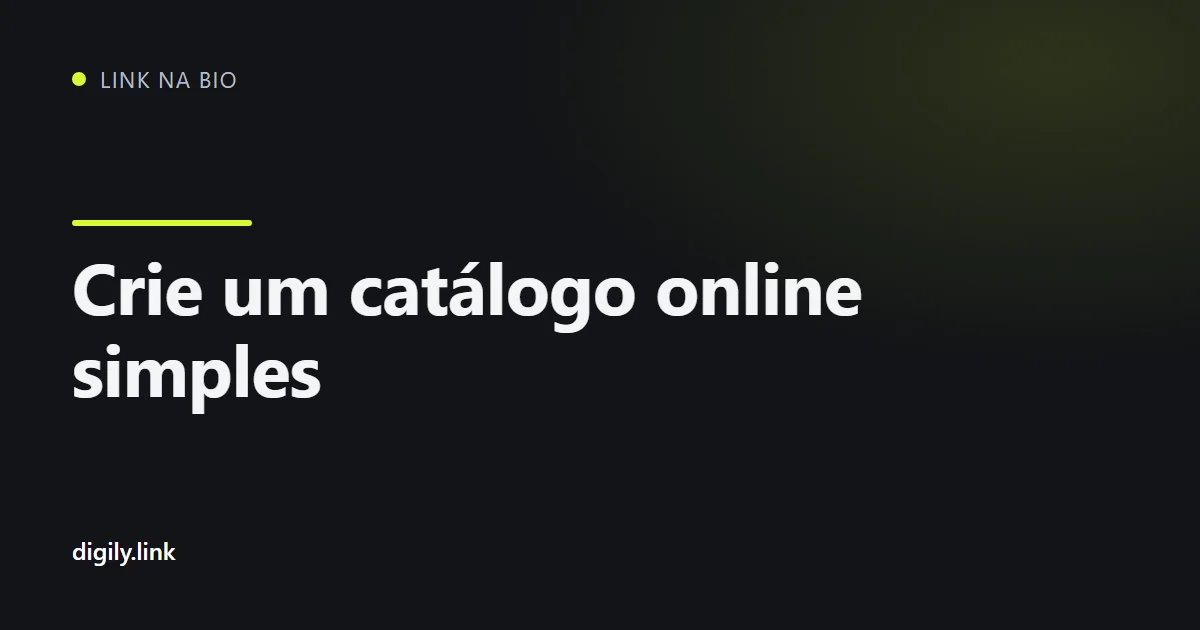 Catálogo de produtos organizado como página de link na bio em um celular