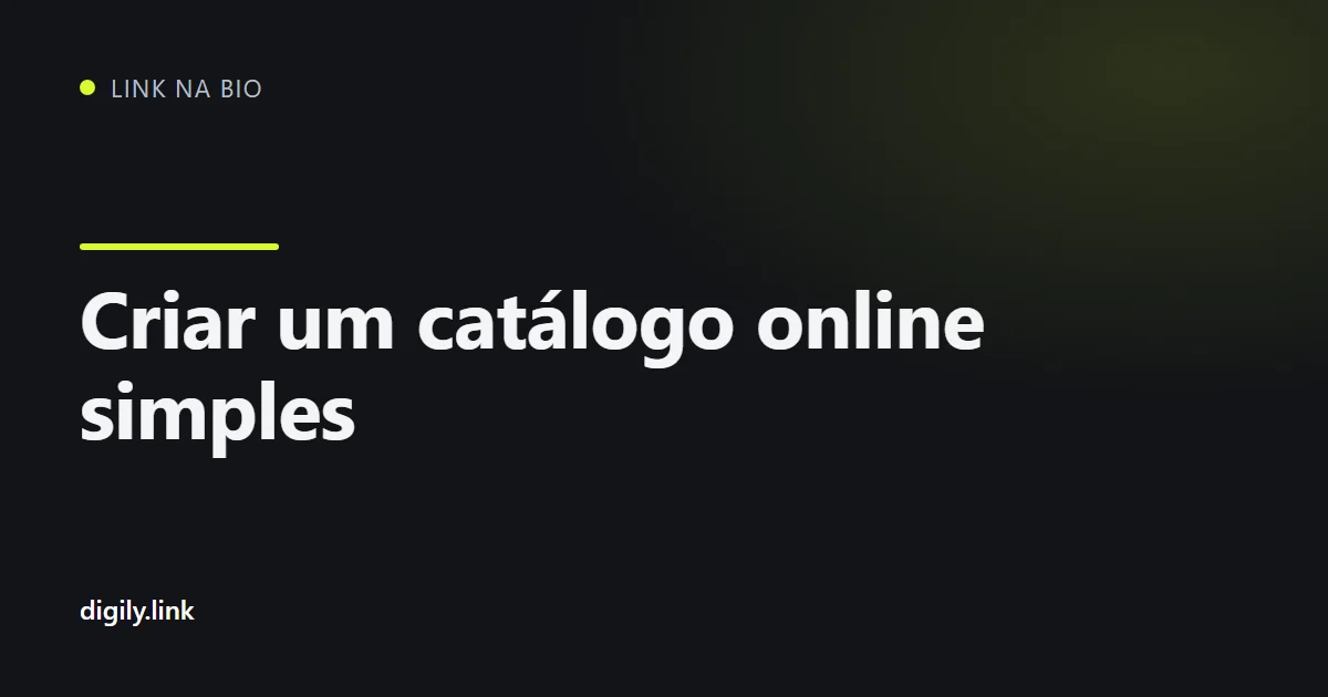 Catálogo de produtos apresentado como página de link na bio num telemóvel