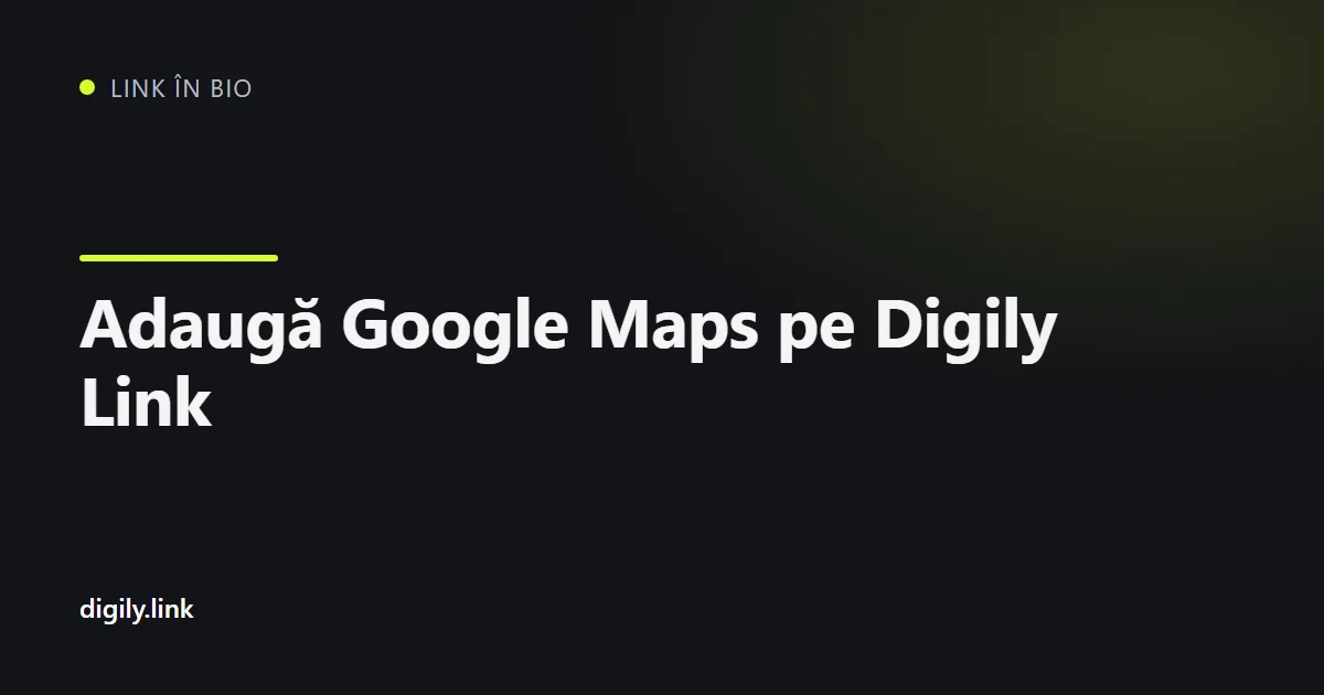 Pagină de link in bio cu hartă Google și buton pentru indicații