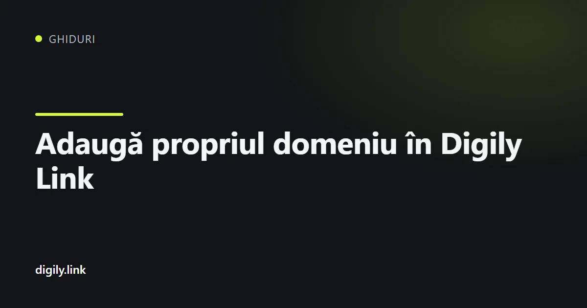 Ecranul de conectare a unui domeniu personalizat în Digily Link