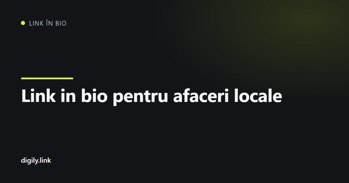 Pagină de link in bio pentru o afacere mică, cu butoane pentru programări, indicații și recenzii