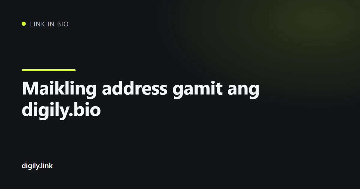 Phone na nagpapakita ng bio link page sa digily.bio