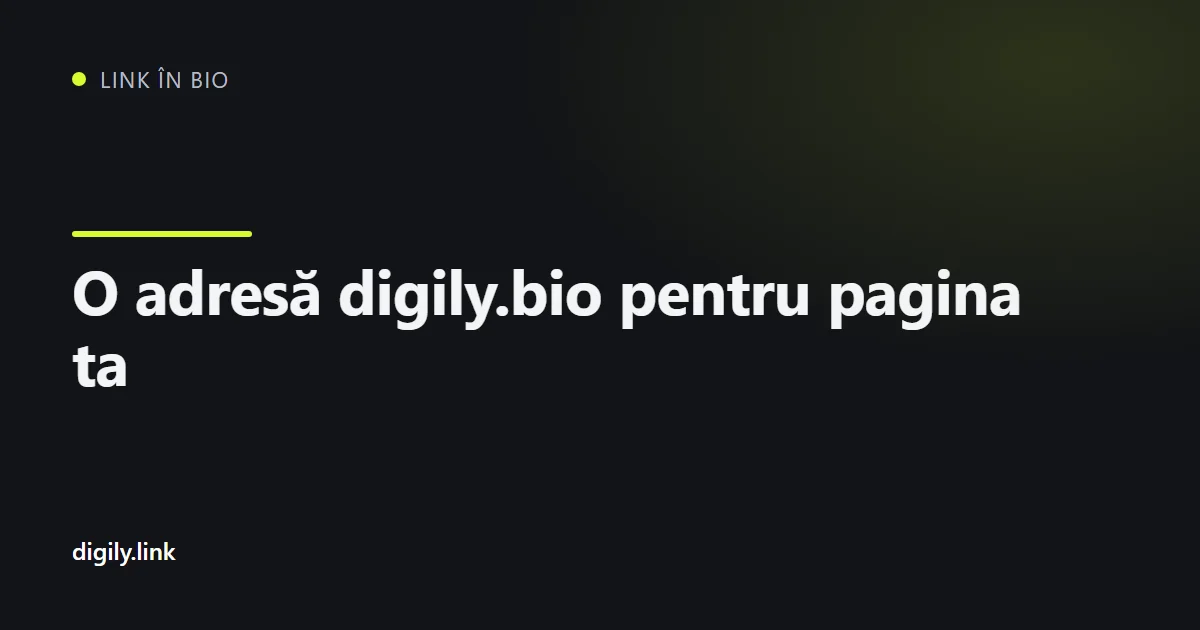 Telefon care afișează o pagină de link in bio la o adresă digily.bio