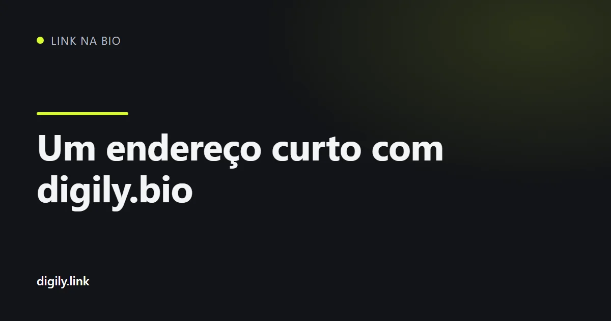 Telemóvel com uma página de link na bio num endereço digily.bio