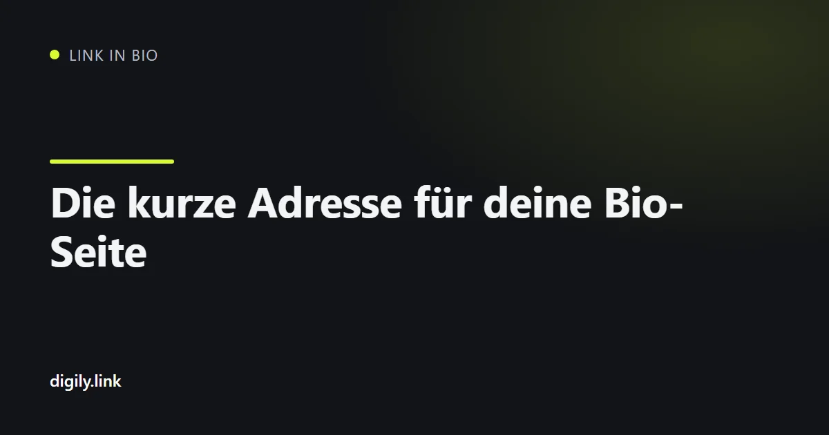 Smartphone mit einer Bio-Link-Seite unter einer digily.bio-Adresse