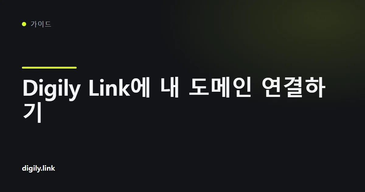 Digily Link 대시보드의 커스텀 도메인 연결 화면
