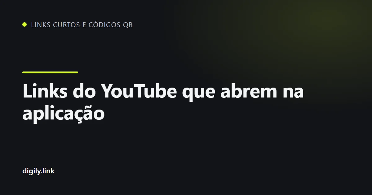 Um link curto a abrir um vídeo do YouTube na aplicação num telemóvel