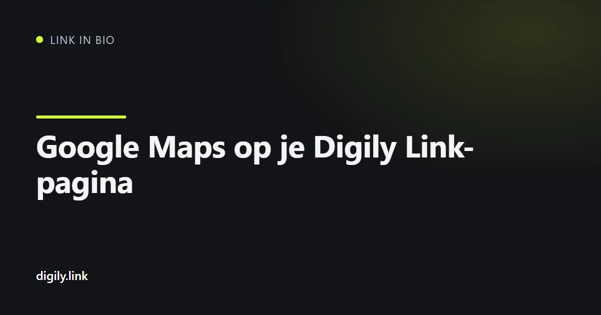 Een bio-linkpagina met een ingesloten Google Maps-kaart en routeknop