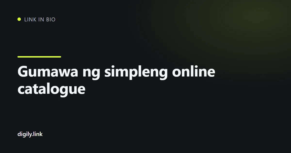 Product catalogue na nakaayos bilang bio link page sa phone