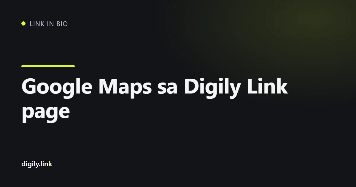 Bio link page na may naka-embed na Google Map at directions button