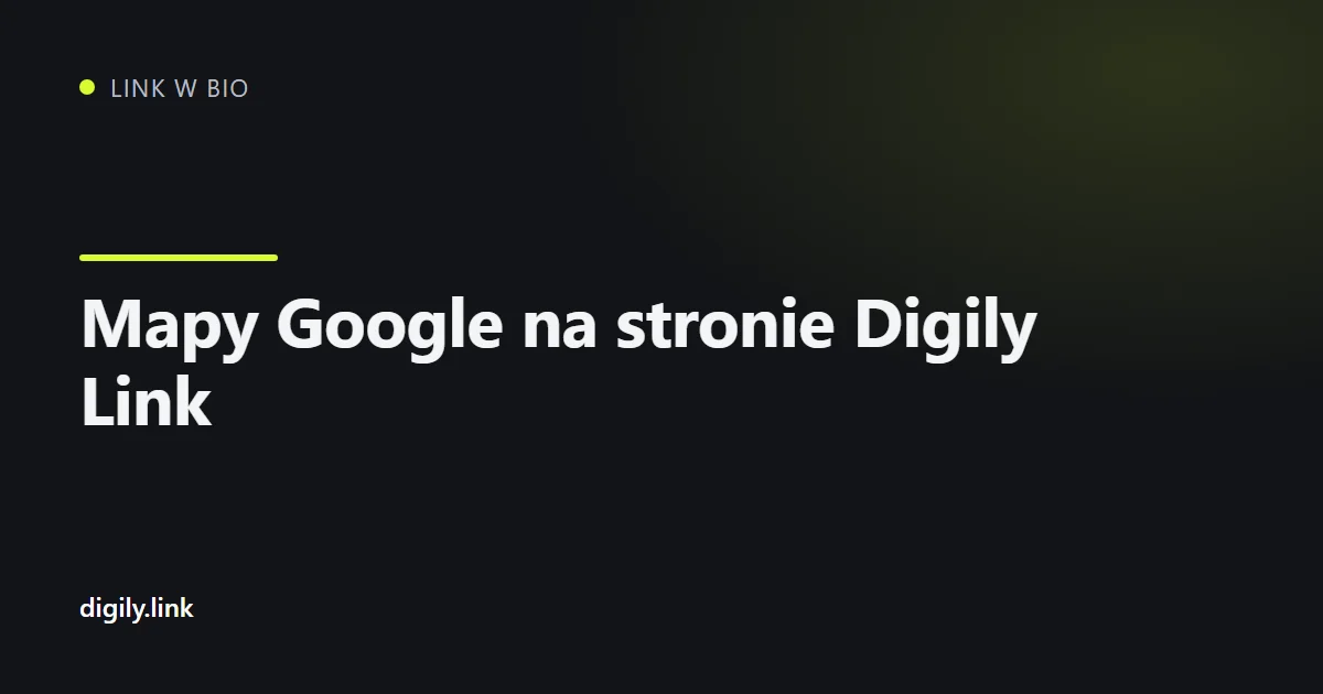Strona link w bio z osadzoną Mapą Google i przyciskiem wyznaczania trasy