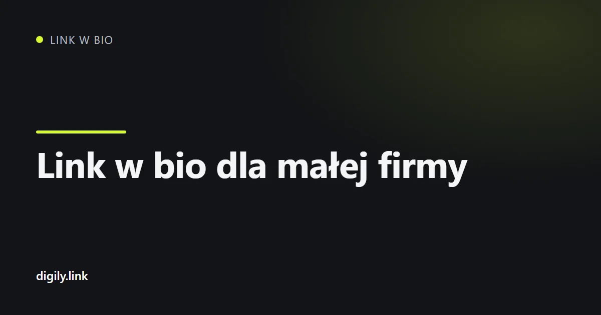 Strona link w bio małej firmy z przyciskami rezerwacji, dojazdu i opinii