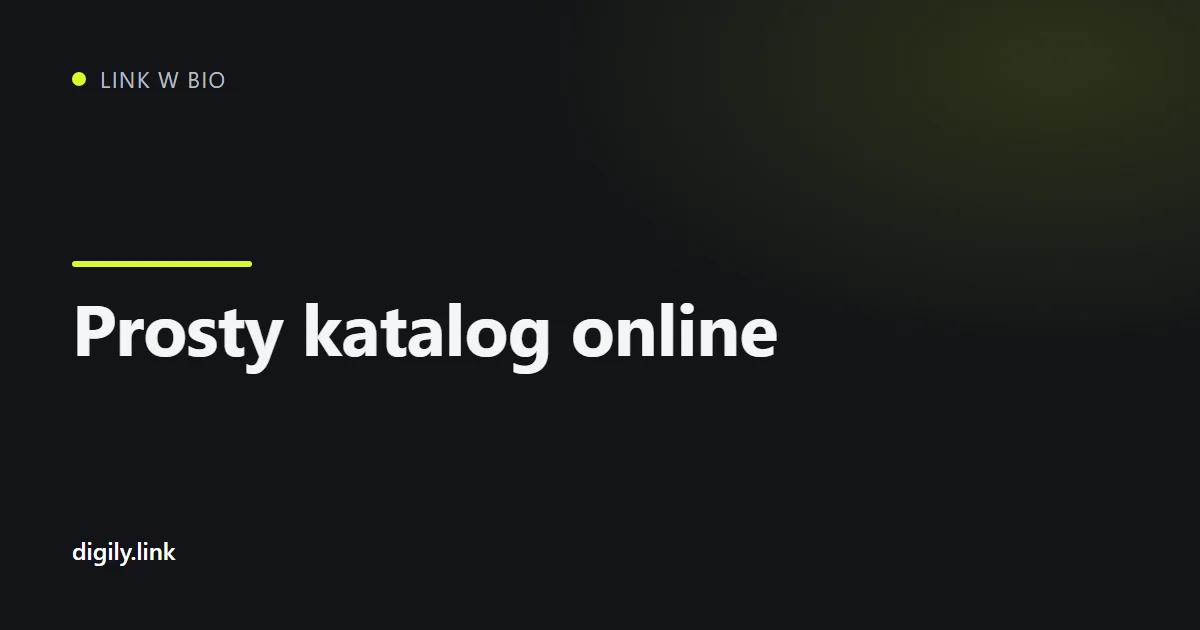 Katalog produktów jako strona link w bio na telefonie