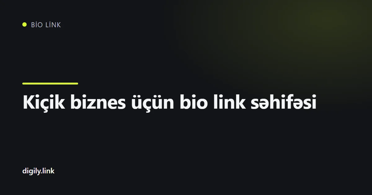 Rezervasiya, ünvan və rəy düymələri olan kiçik biznes bio link səhifəsi