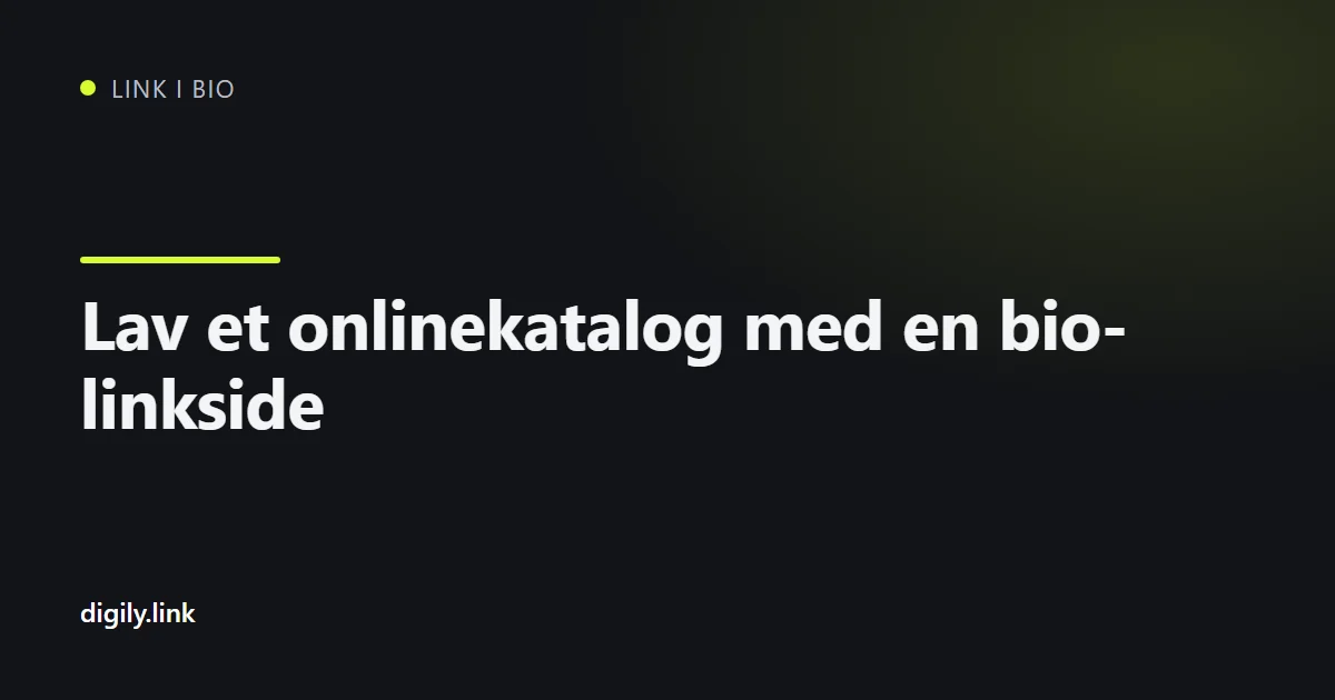 Et produktkatalog vist som en bio-linkside på en telefon