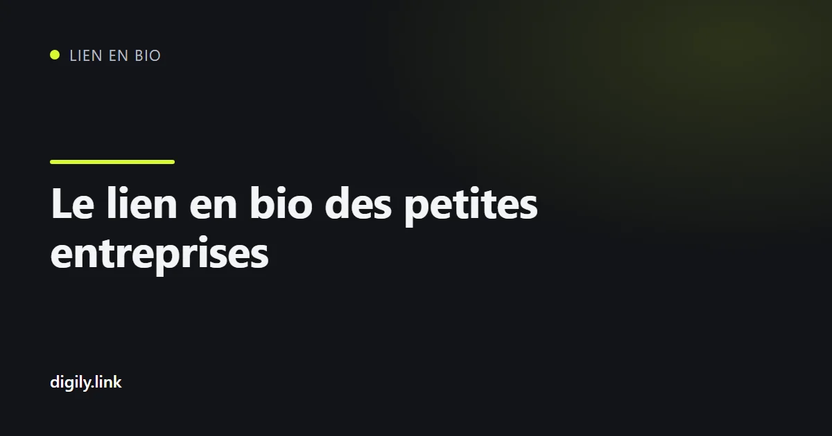 Page de lien en bio d'une petite entreprise avec réservation, itinéraire et avis