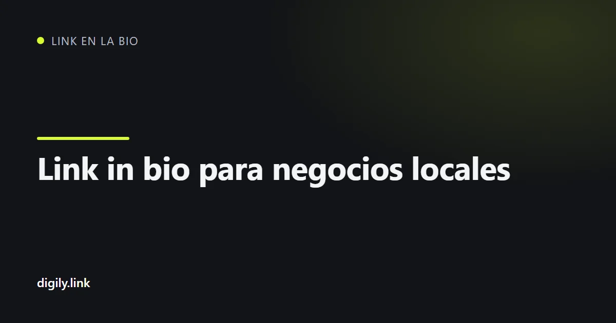 Página de bio link de un pequeño negocio con botones de reserva, cómo llegar y reseñas