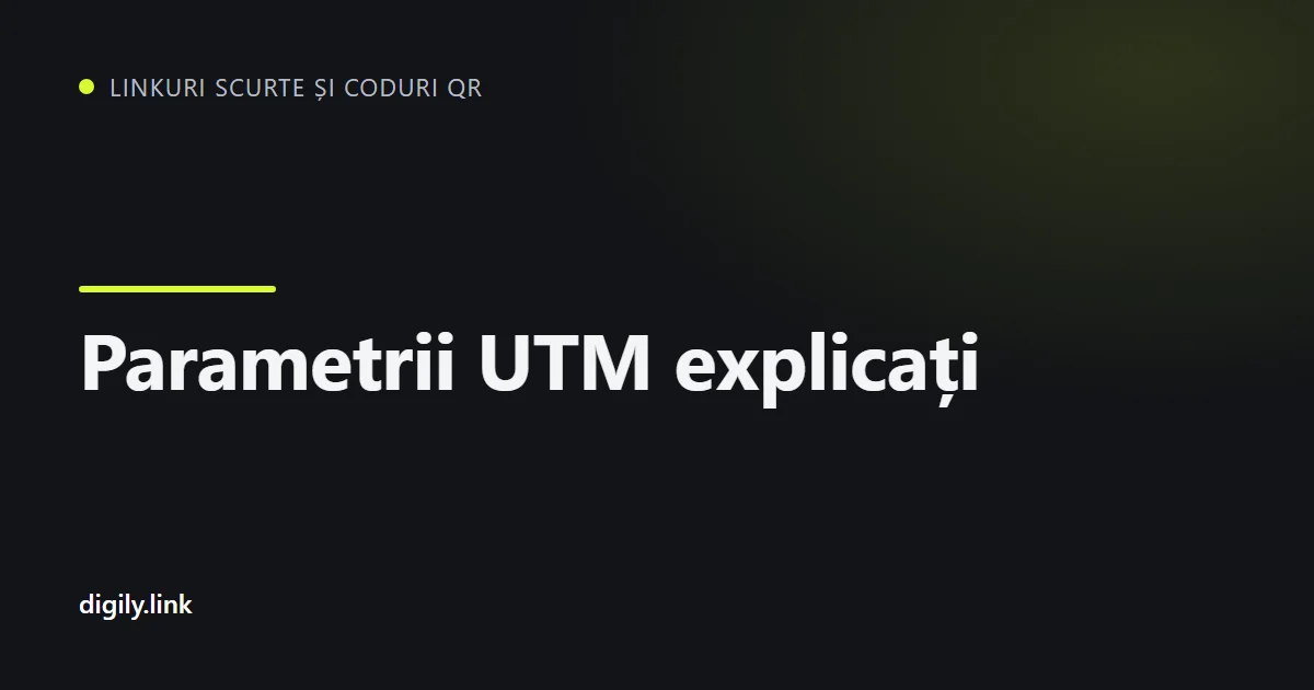 Link de campanie cu parametri UTM afișat pe un telefon