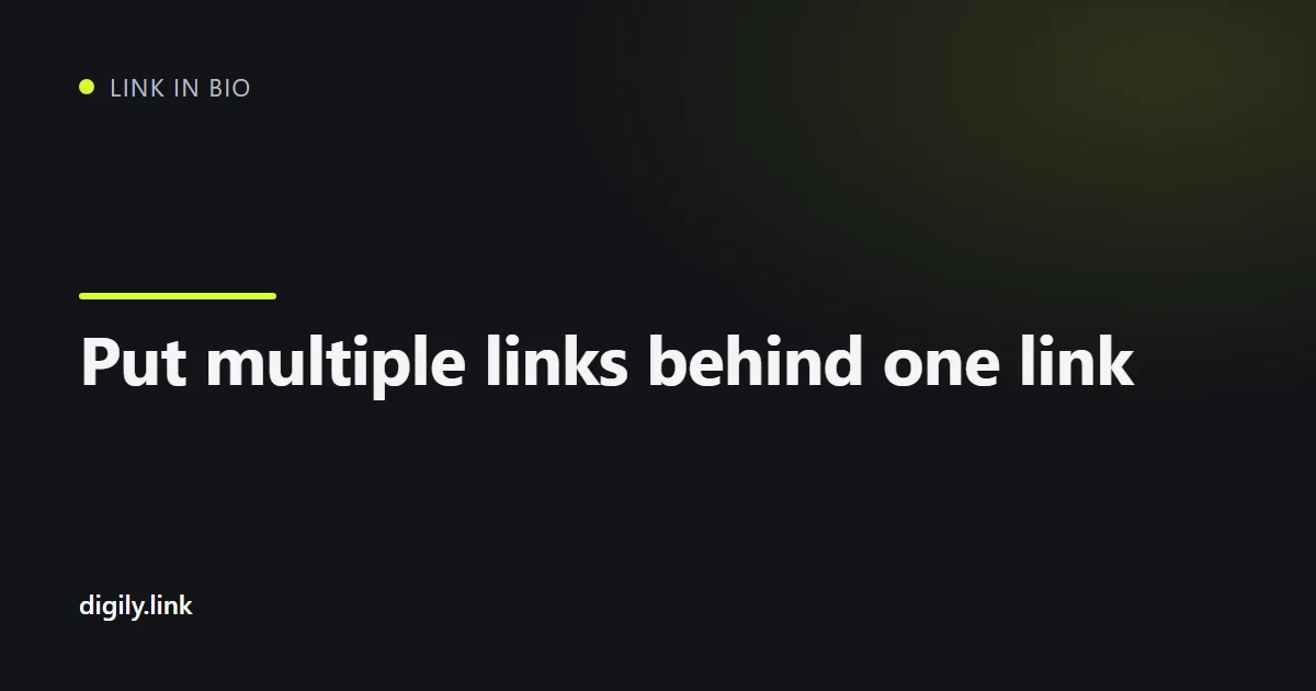One short address opening a page with several link buttons