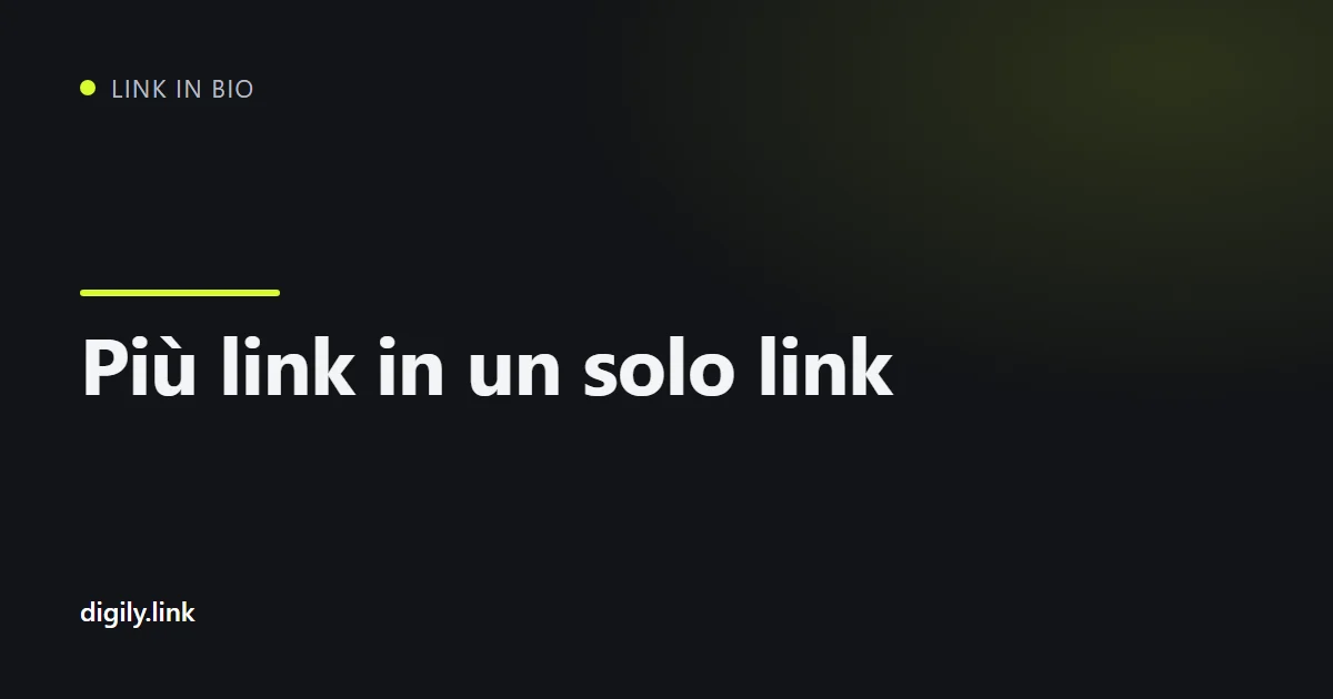 Un indirizzo breve apre una pagina con più pulsanti link