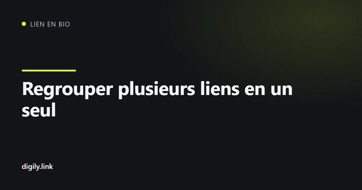 Une adresse courte ouvrant une page avec plusieurs boutons de lien