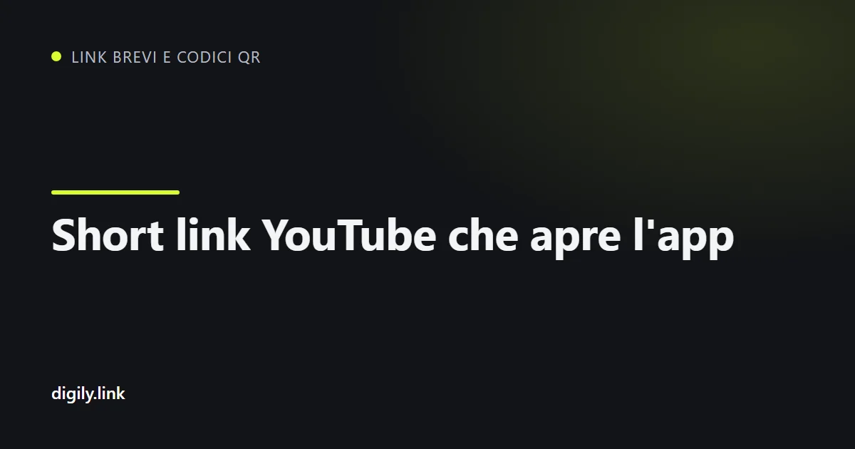 Uno short link apre un video YouTube nell'app su uno smartphone