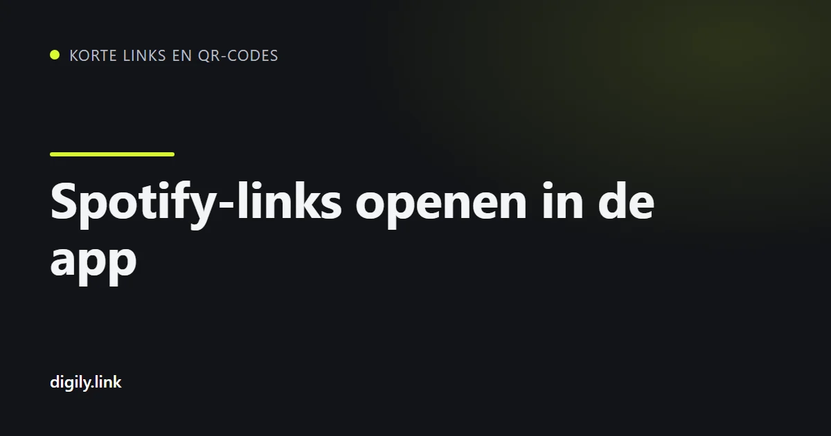 Een korte link opent een Spotify-nummer in de app op een telefoon