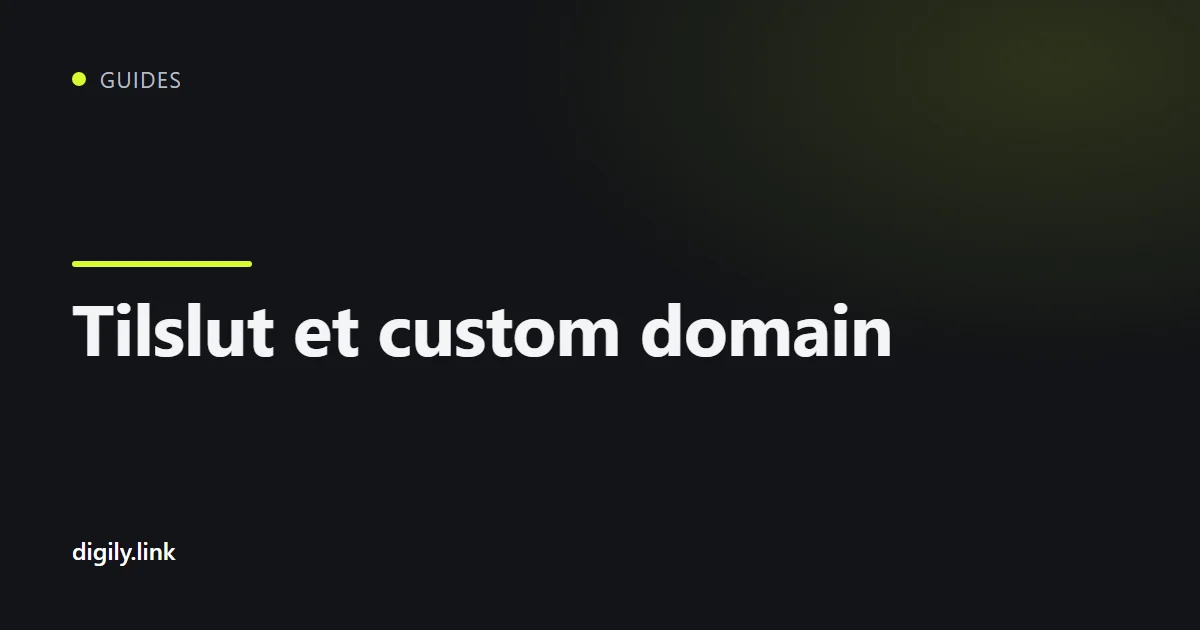 Tabel med DNS-poster til tilslutning af et domæne til Digily Link